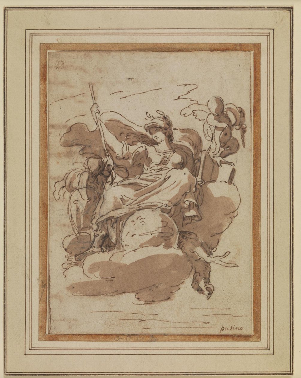 Allegorical Female Figure, Sitting on Clouds by Charles Mellin