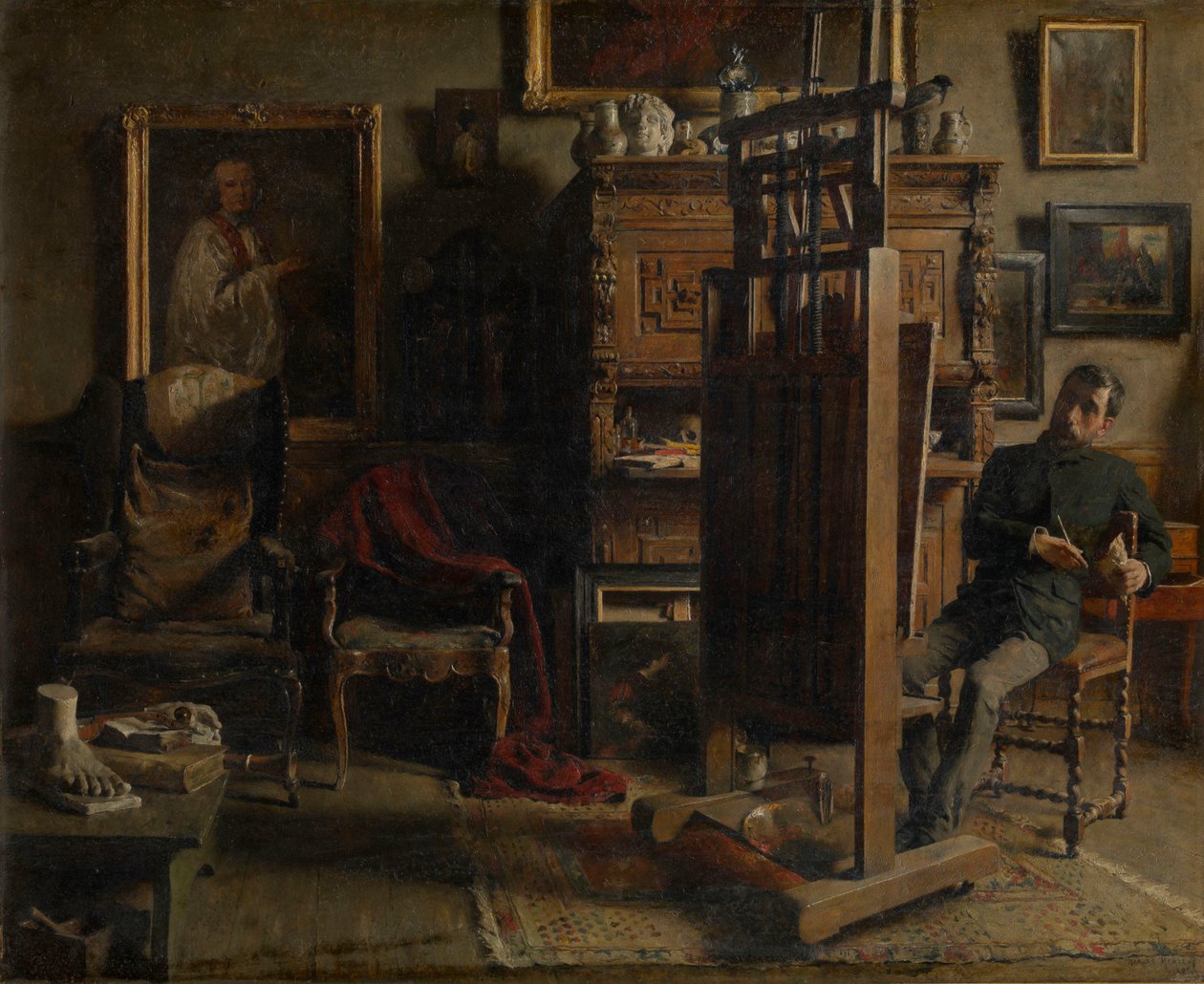 The Studio of the Painter Jules Lambeaux by Charles Mertens