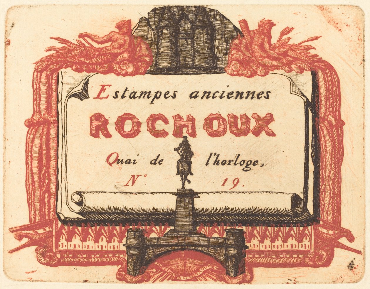 The Address-Card of Rochoux, a Printseller by Charles Meryon