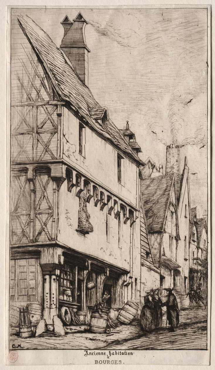 An Old House at Bourges, sometimes called the Musicians House by Charles Meryon