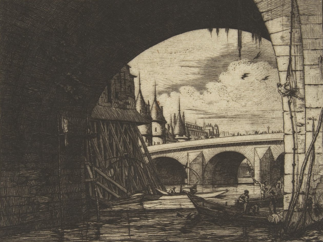Archway, Pont Notre-Dame, Paris by Charles Meryon