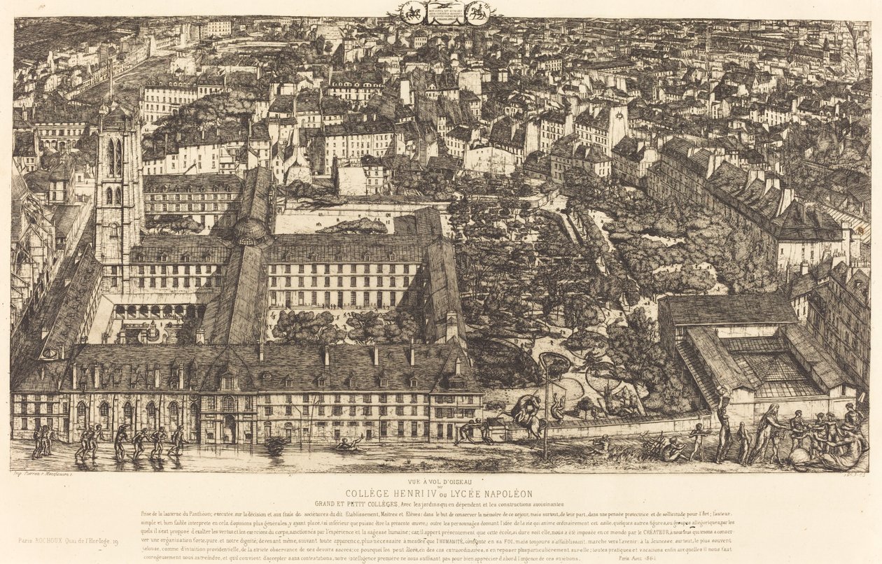 Henry IV College or Napoleon School, Paris by Charles Meryon
