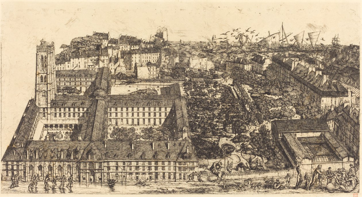 Henry IV College or Napoleon School, Paris by Charles Meryon