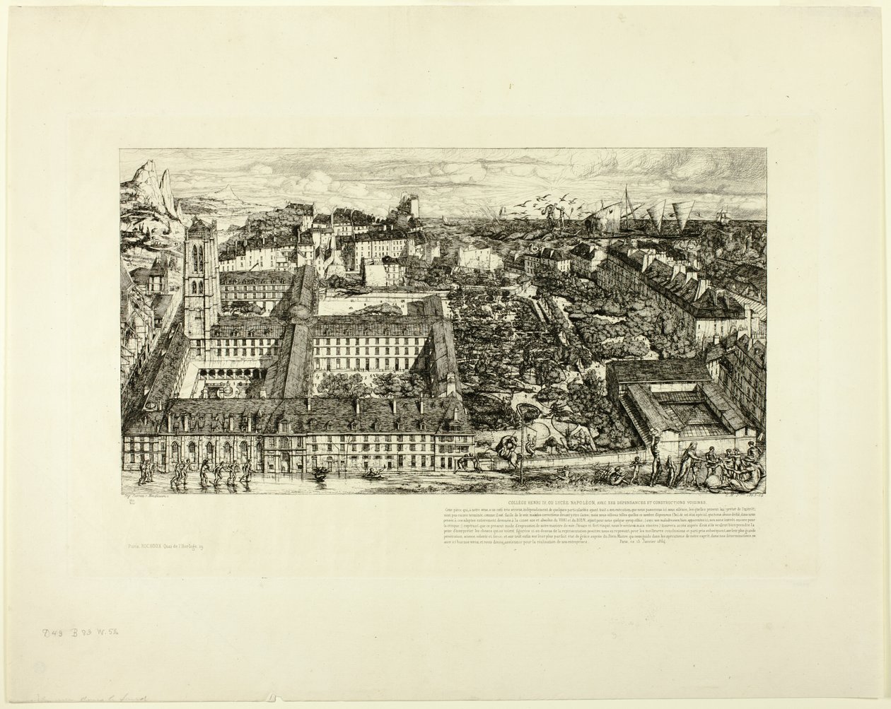 College Henry IV (or Lycée Napoléon), Paris by Charles Meryon