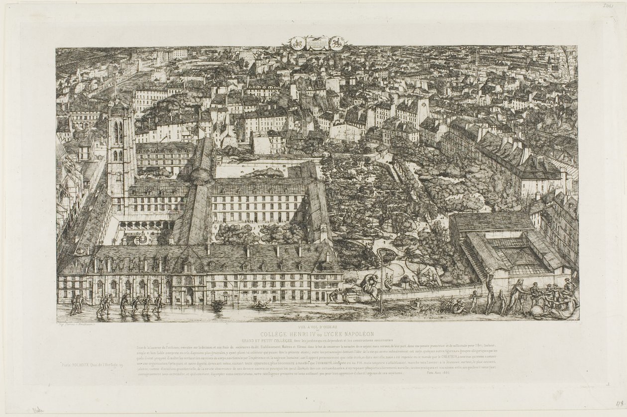 Henry IV College (or Napoleon High School), Paris by Charles Meryon