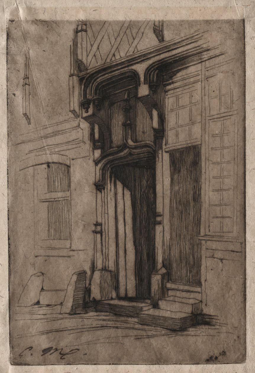 Doorway of an Ancient Convent in the Rue Mirabeau, Bourges by Charles Meryon