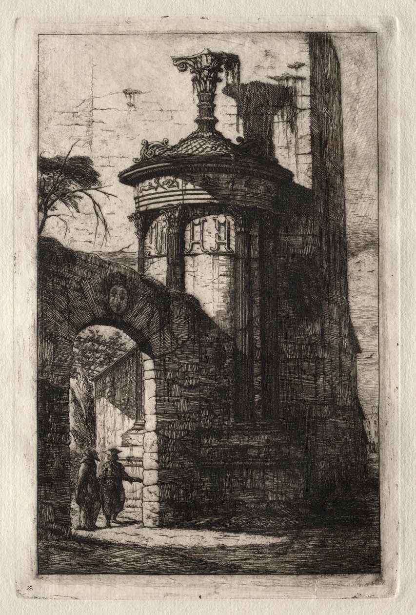 Entrance to the French Capuchin Convent at Athens by Charles Meryon