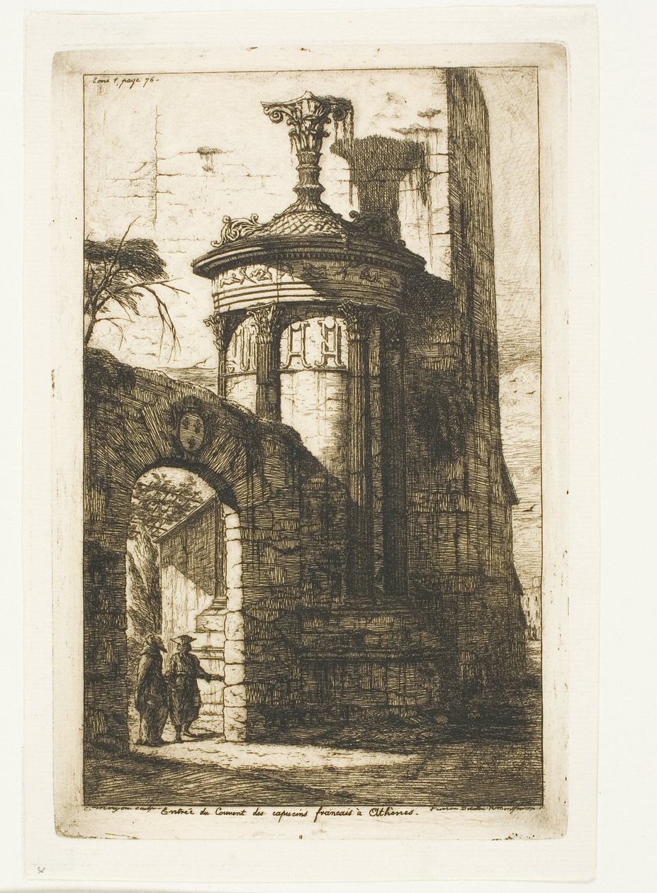 Entrance to the French Capuchin Monastery in Athens by Charles Meryon