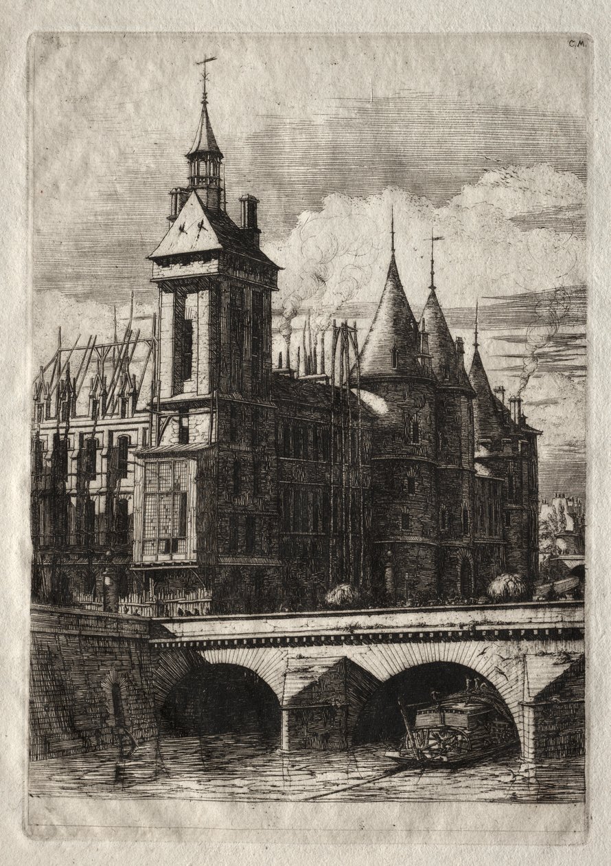 Etchings of Paris: The Clock Tower by Charles Meryon