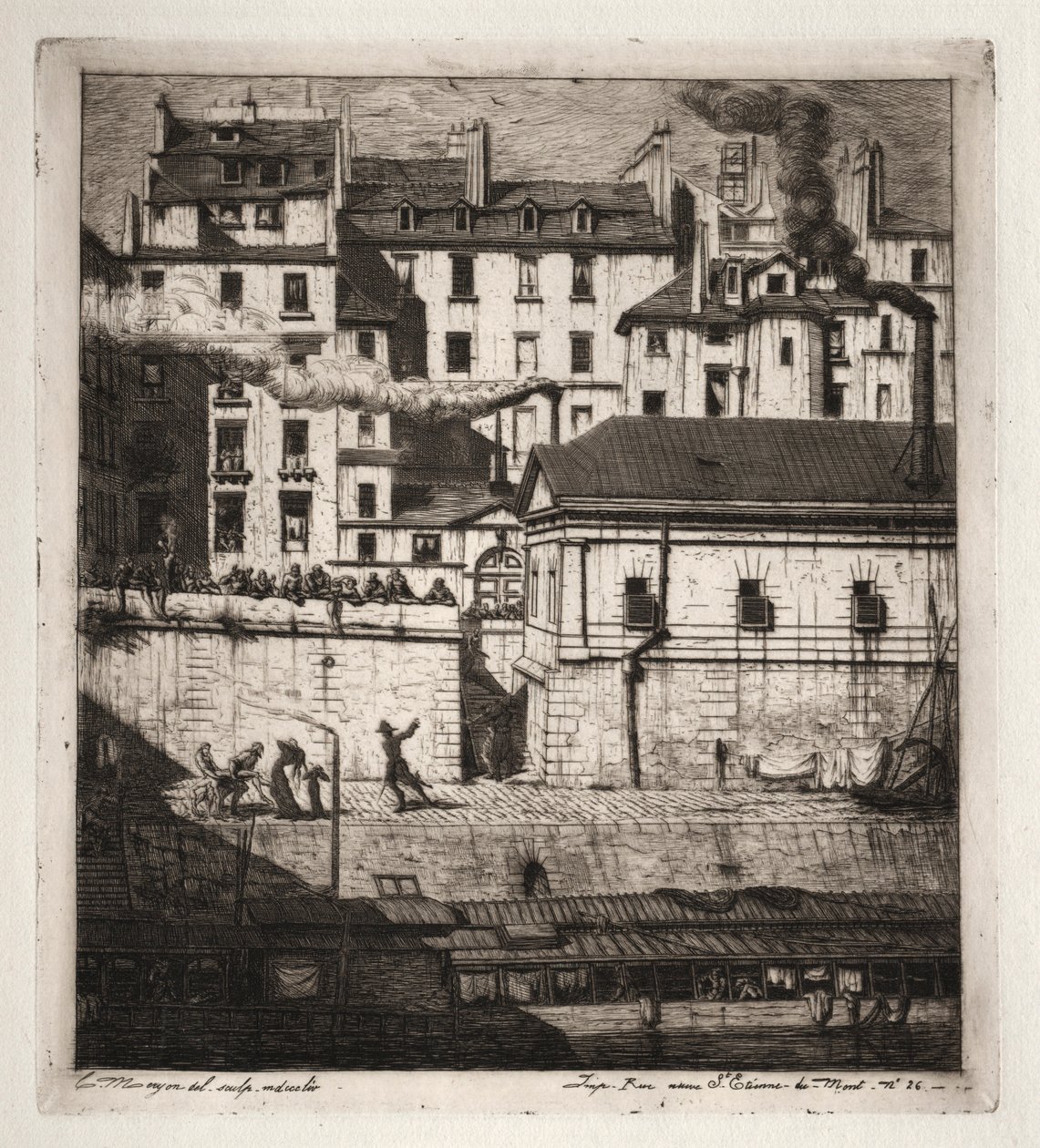Etchings of Paris: The Mortuary, 1854 by Charles Meryon