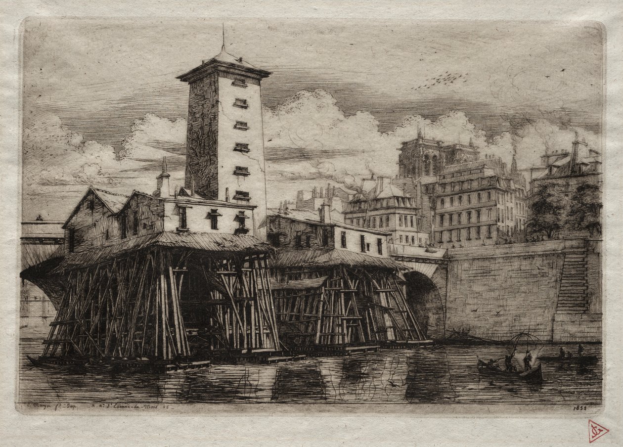 The Notre Dame Pump by Charles Meryon