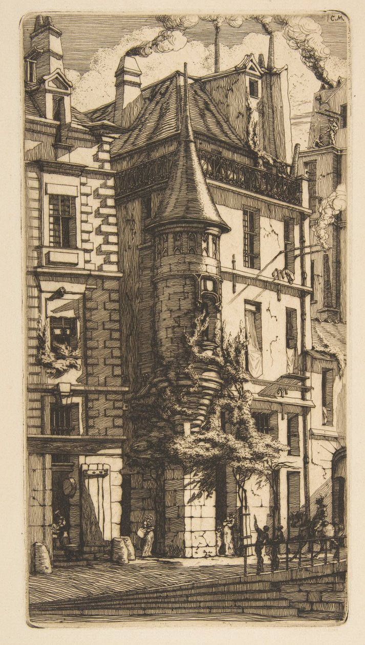 House with a Turret, rue de la Tixeranderie, Paris by Charles Meryon