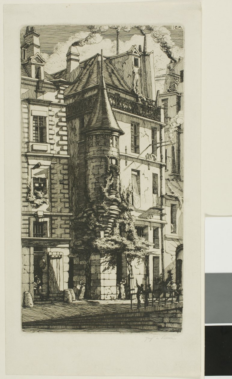 House with a Turret, rue de la Tixeranderie, Paris by Charles Meryon