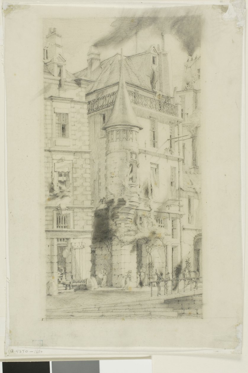 House with a Turret, rue de la Tixeranderie, Paris by Charles Meryon