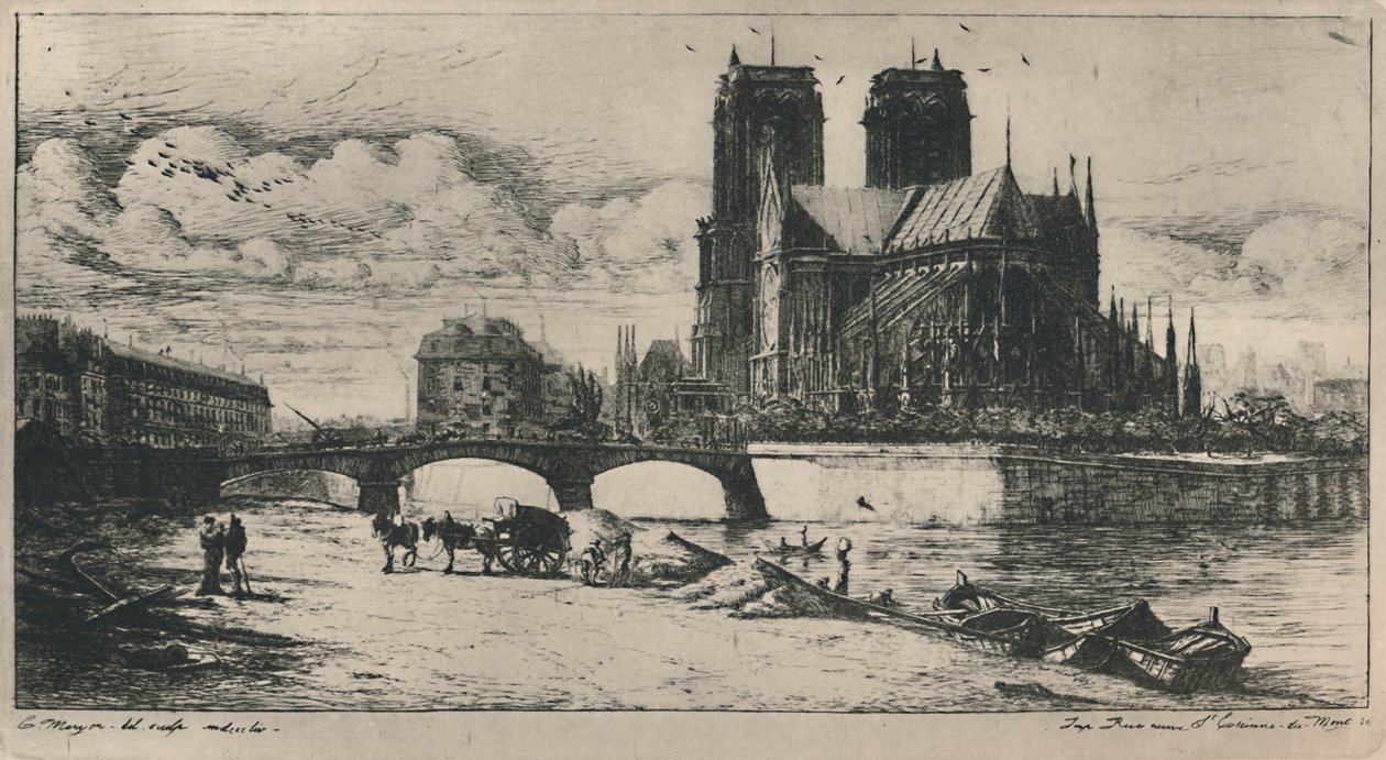 The Apse of Notre-Dame de Paris 4th State, 6 12 x 11 34 Inches, 1854, 1927 by Charles Meryon
