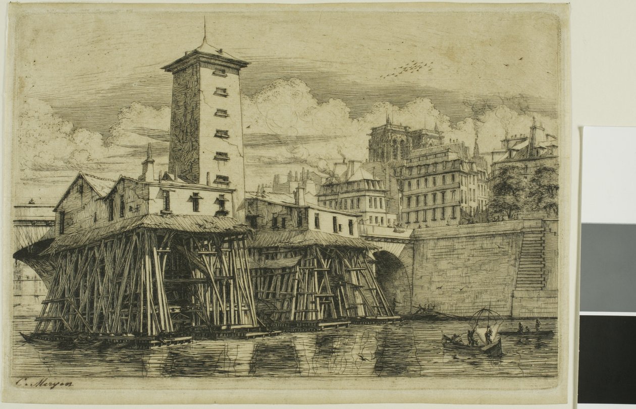 La Pompe Notre-Dame, Paris by Charles Meryon