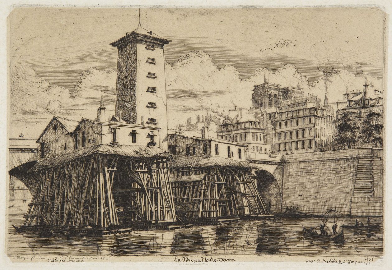 The Notre-Dame Pump - 1852 by Charles Meryon