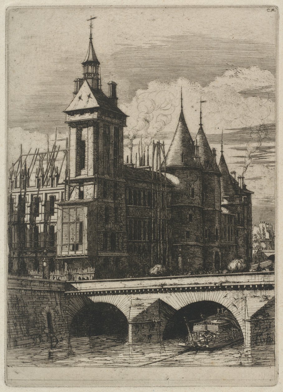 The Clock Tower, Paris by Charles Meryon