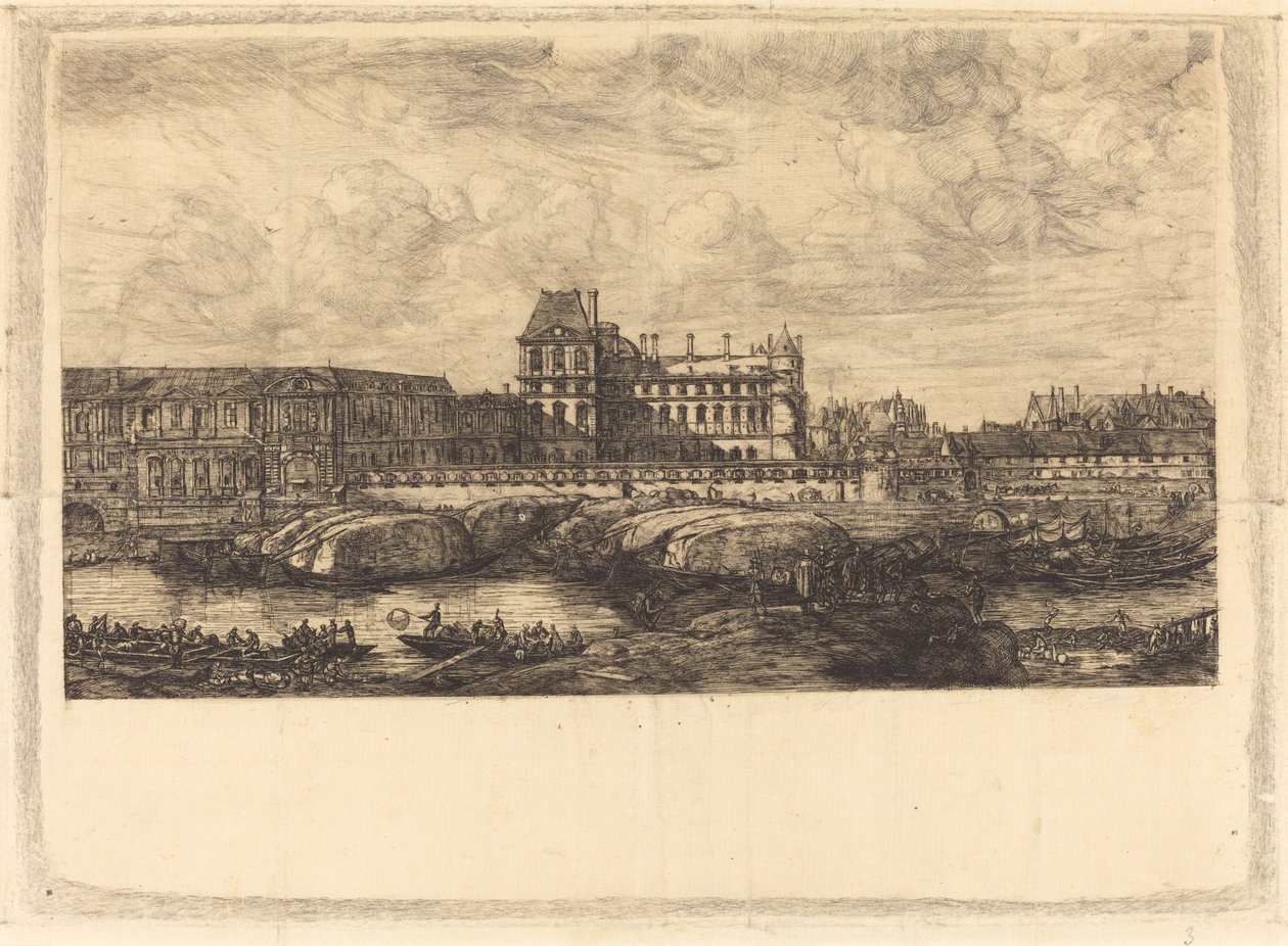 The Old Louvre, from a Painting by Zeeman, 1651 by Charles Meryon