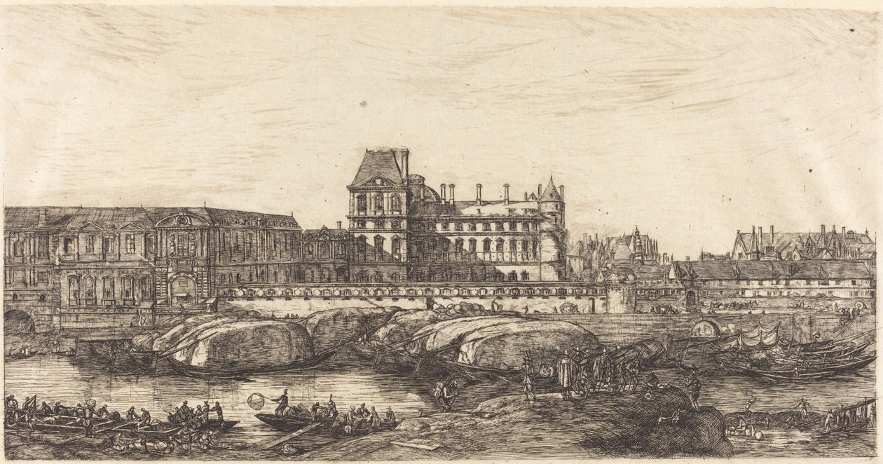 The Old Louvre, from a Painting by Zeeman, 1651 by Charles Meryon