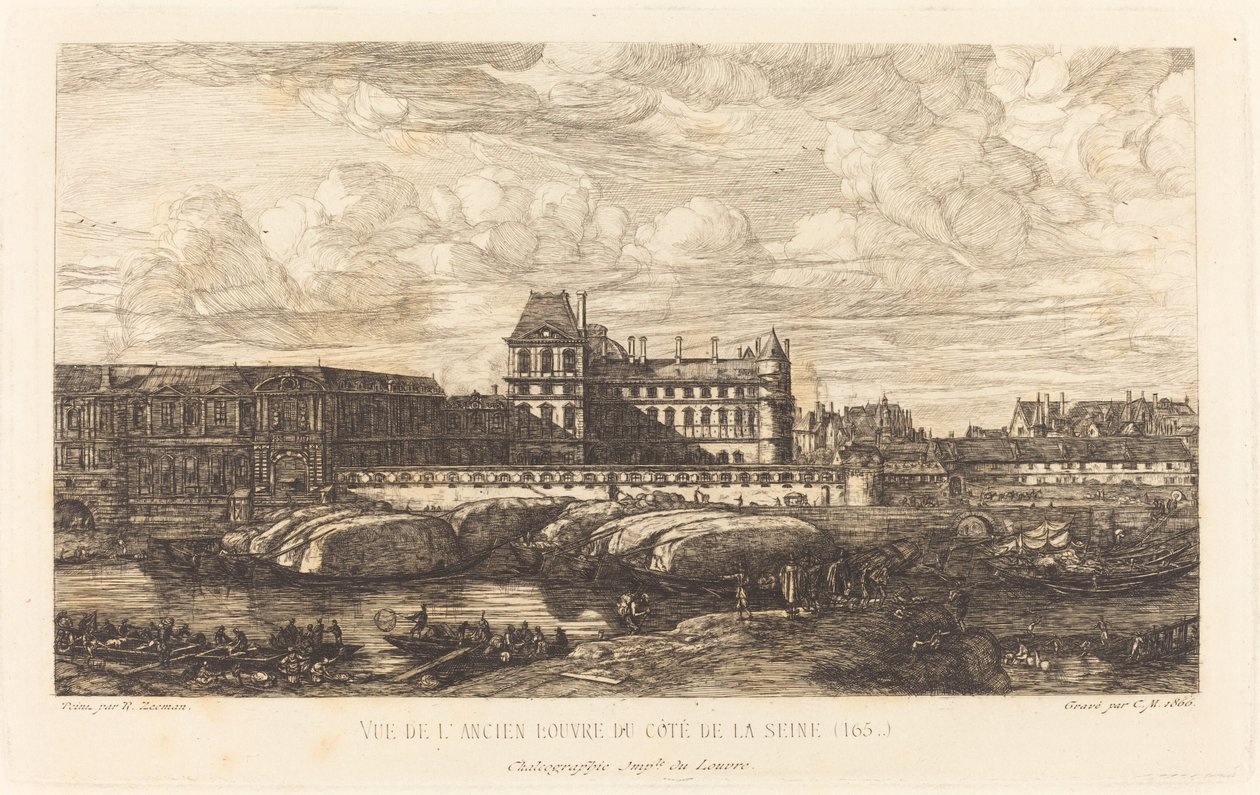 The Old Louvre, from a Painting by Zeeman, 1651 by Charles Meryon