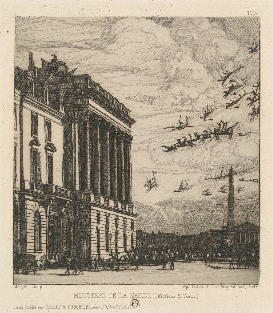 The Admiralty, Paris by Charles Meryon