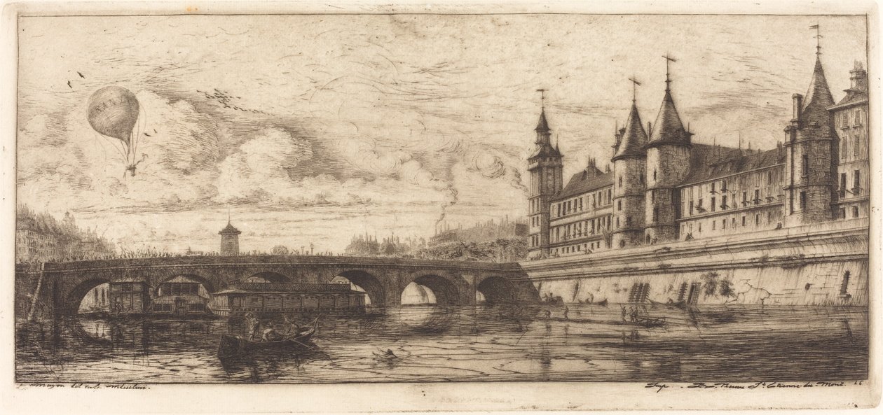 The Pont-au-Change, Paris by Charles Meryon