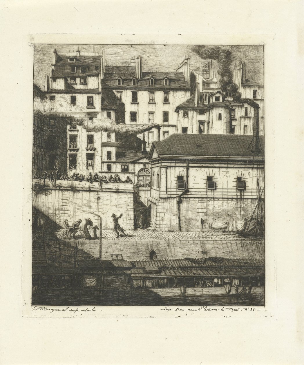 Morgue on the Seine in Paris by Charles Meryon