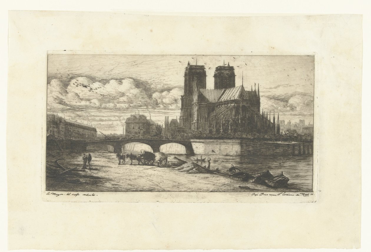 Notre-Dame in Paris (series title: Eaux-Fortes sur Paris) by Charles Meryon