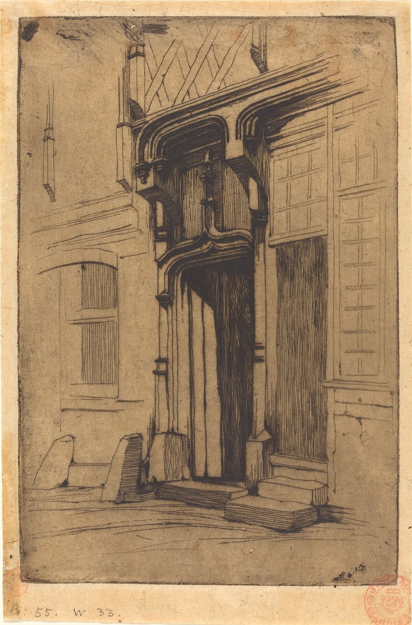 Doorway of an Ancient Convent, Rue Mirabeau, Bourges by Charles Meryon
