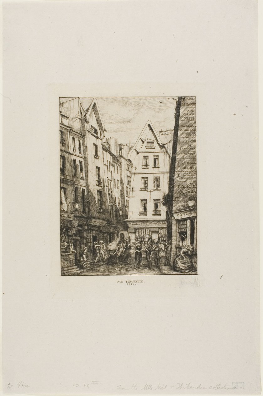 Rue Pirouette aux Halles, Paris by Charles Meryon