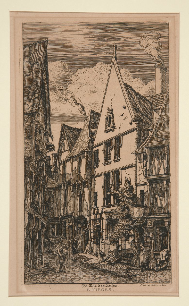 Rue des toiles, Bourges by Charles Meryon