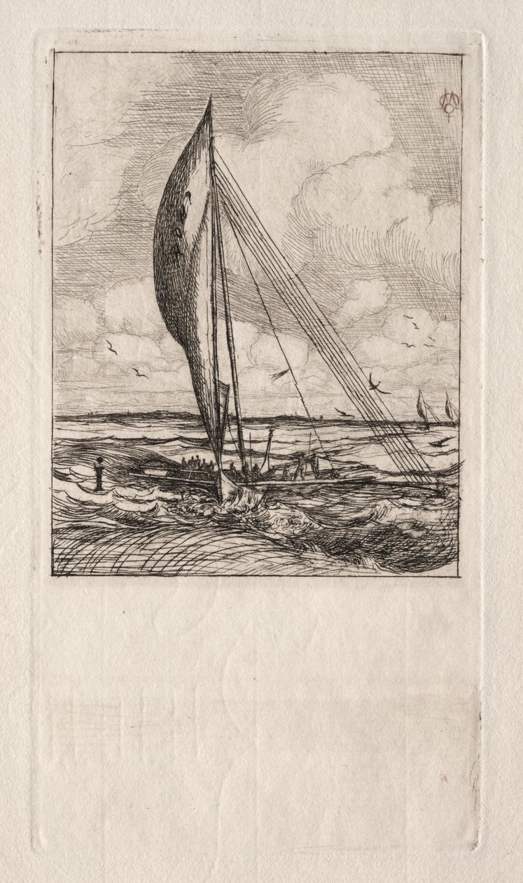 Swift Sailing Proa, Mulgrave Archipelago, Oceania by Charles Meryon