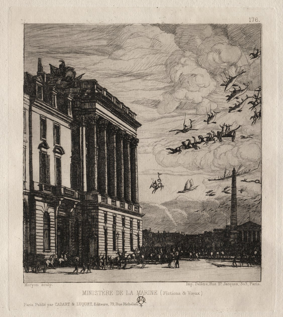 The Admiralty, Paris by Charles Meryon