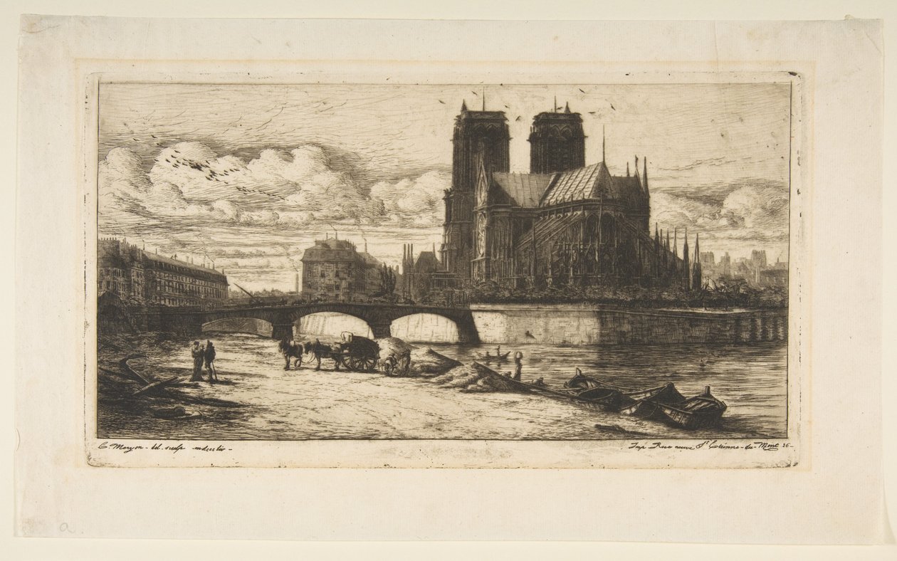 The Apse of Notre-Dame, Paris by Charles Meryon
