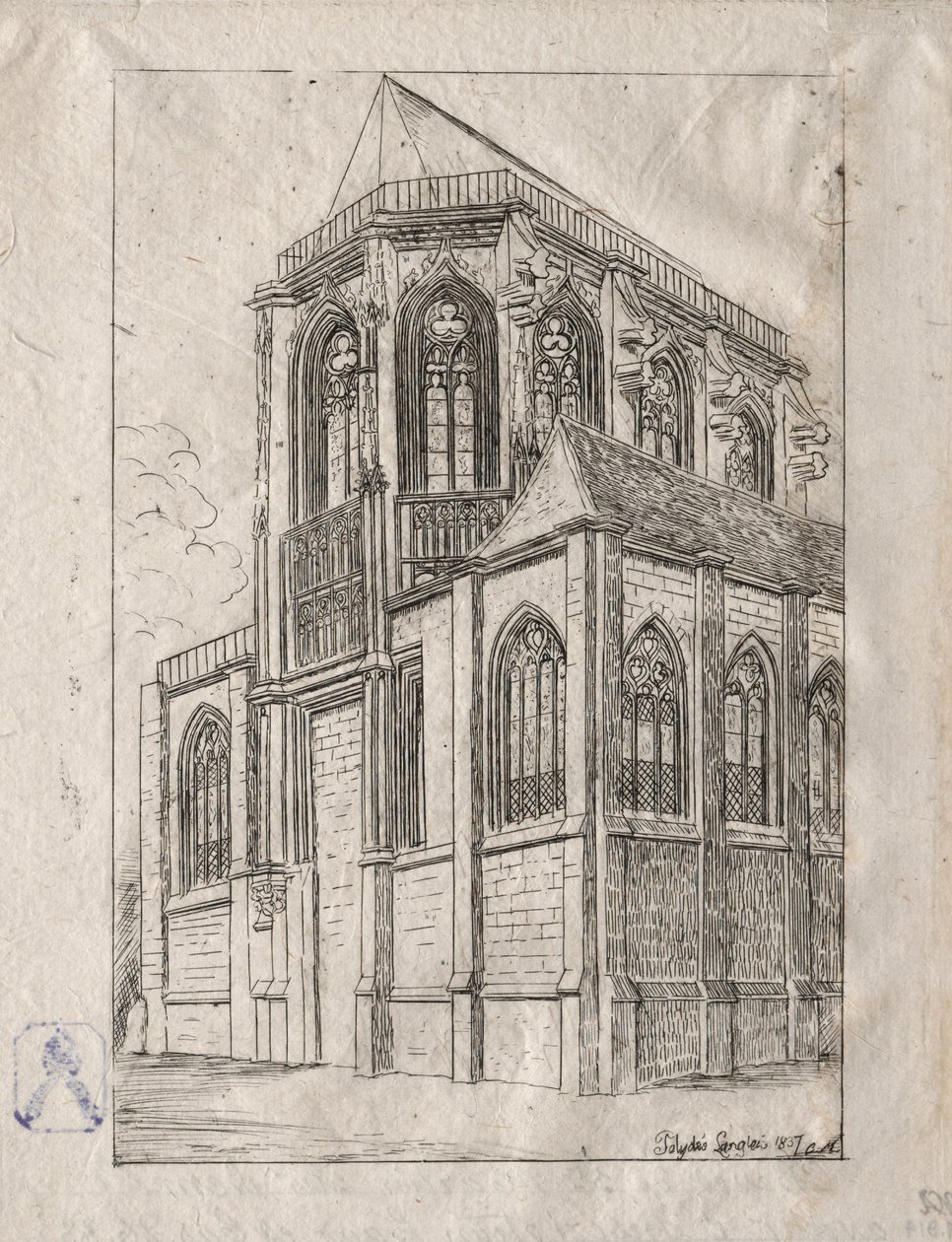 The Apse of the Church of St. Martin-sur-Renelle, 1860 by Charles Meryon