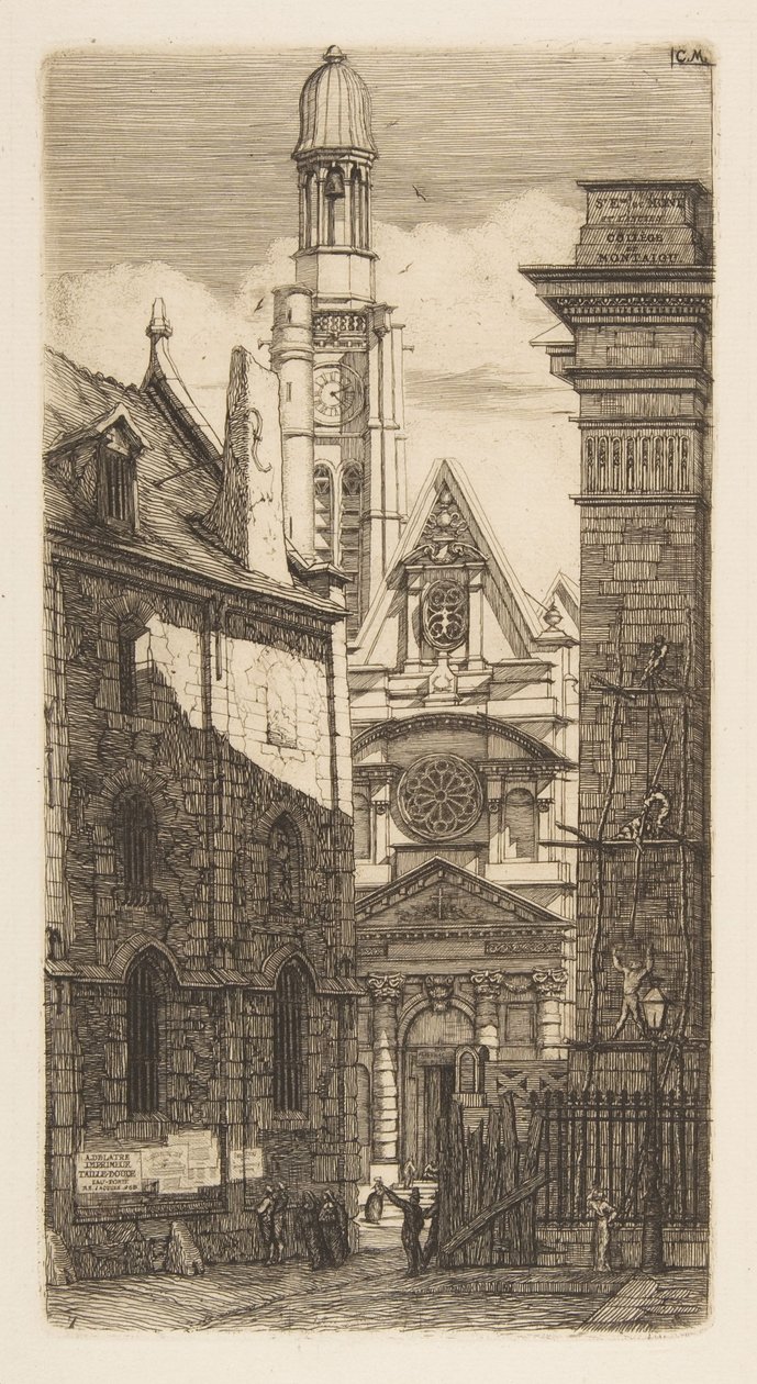 The Church of Saint-Étienne-du-Mont, Paris by Charles Meryon