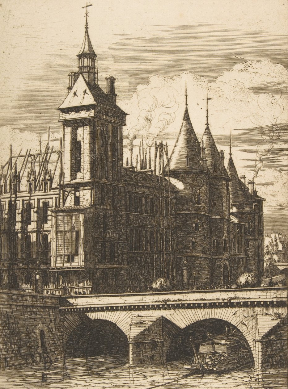 The Clock Tower, Paris, 1852 by Charles Meryon