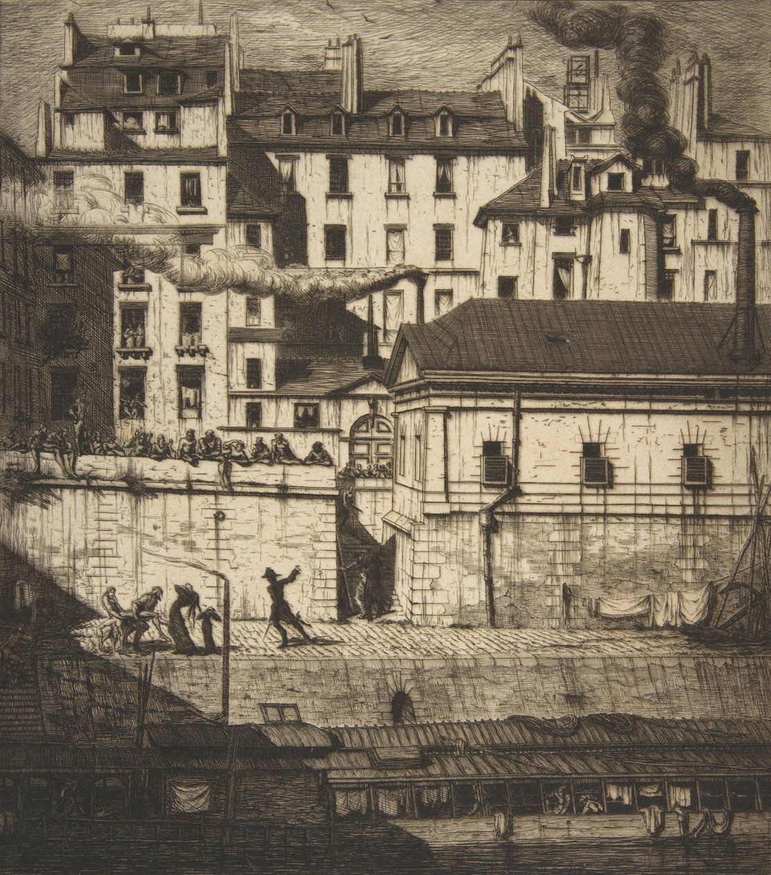 The Mortuary, Paris La Morgue by Charles Meryon