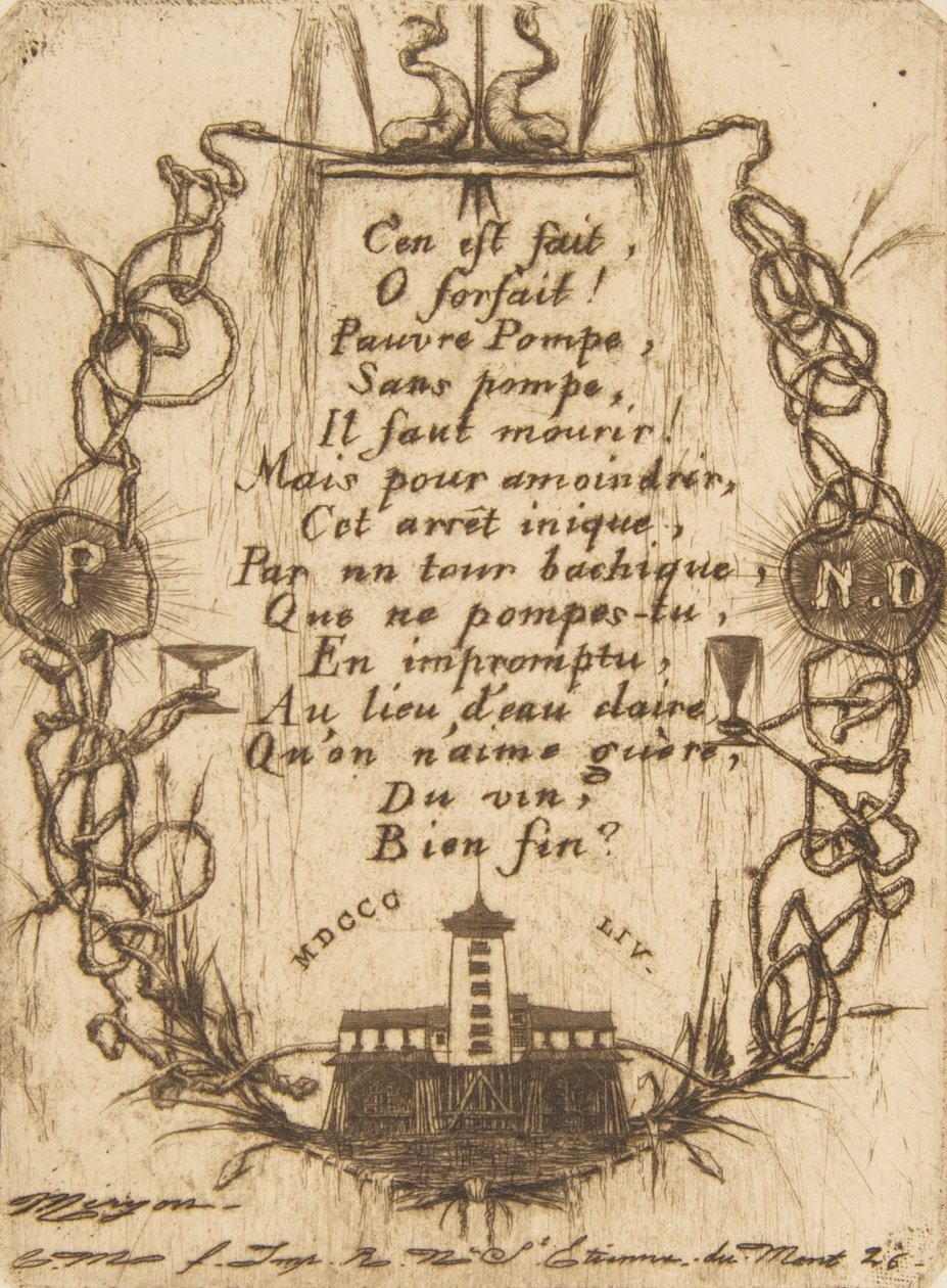 The Notre-Dame Pump small plate by Charles Meryon