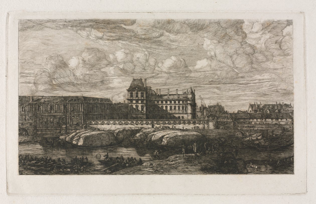 The Old Louvre from a Painting by Zeeman, 1651 by Charles Meryon