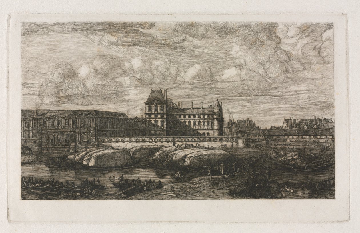 The Old Louvre from a Painting by Zeeman, 1651 by Charles Meryon