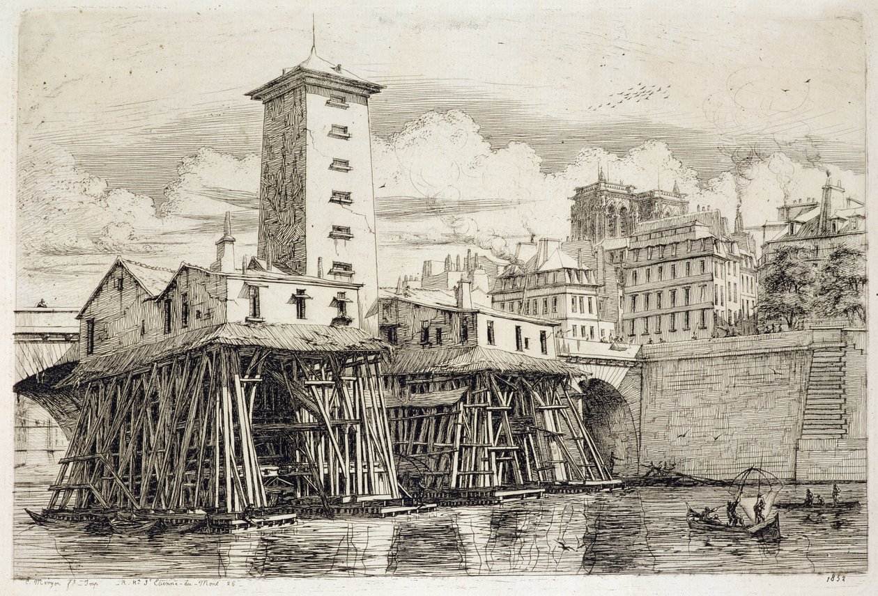 The Pump, Notre Dame by Charles Meryon