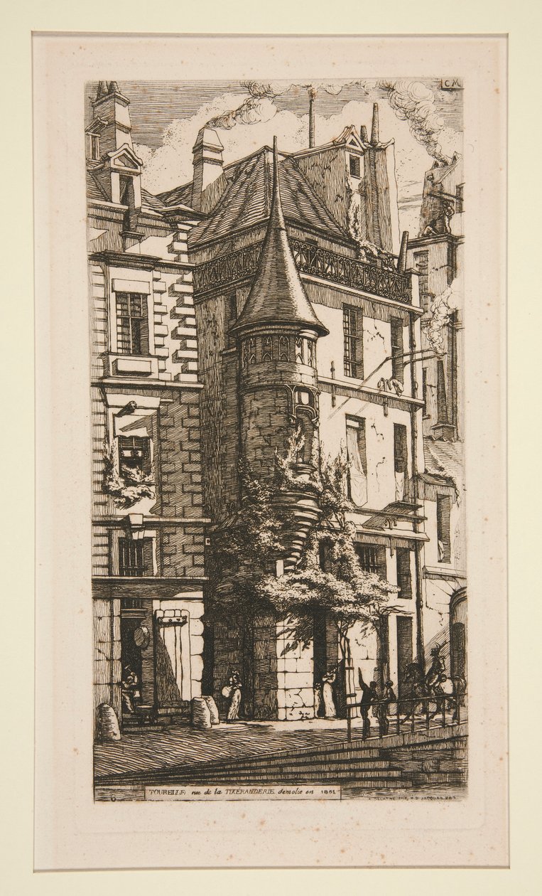 House with a Turret, Rue de la Tixeranderie by Charles Meryon
