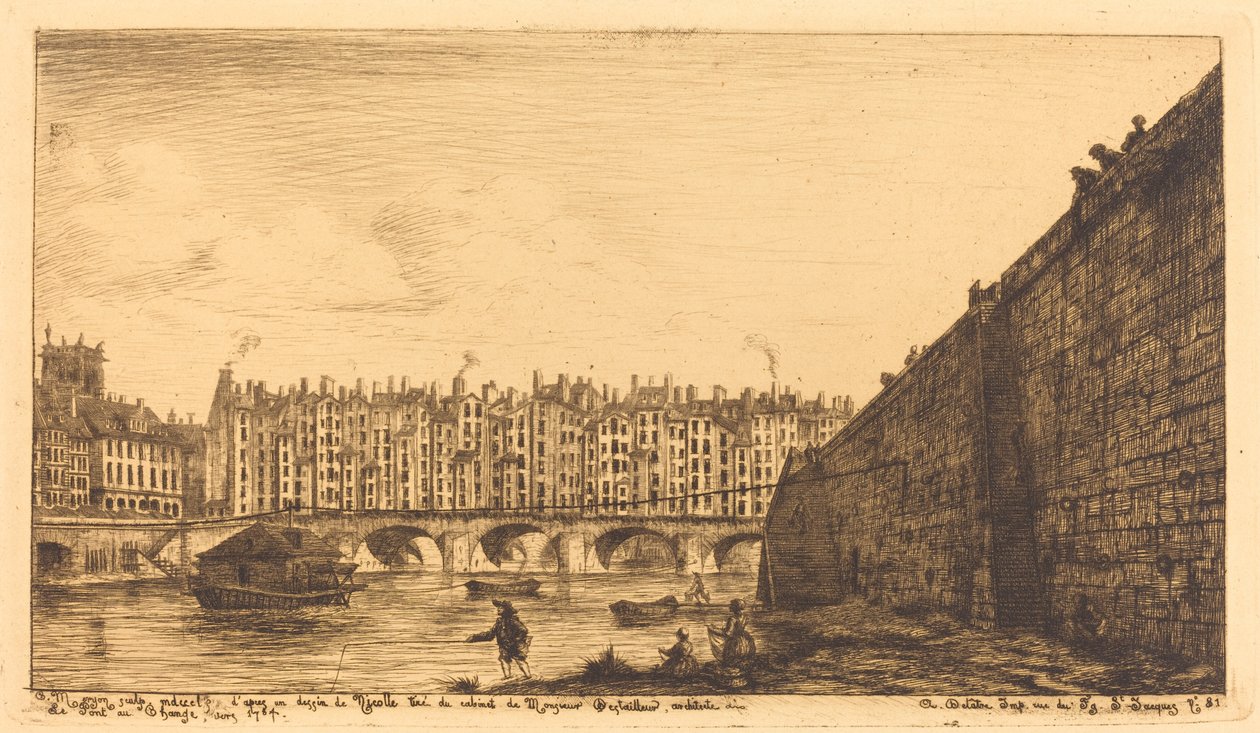 Le Pont-au-Change, Paris, circa 1784 by Charles Meryon after Victor Jean Nicolle