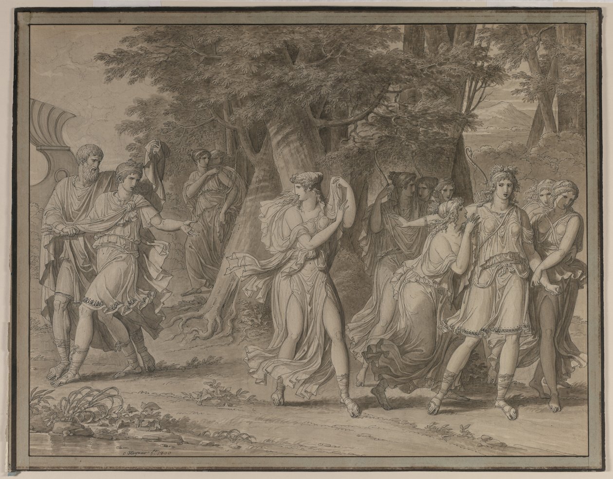 Telemachus, Urged by Mentor, Leaving the Island of Calypso, 1800 by Charles Meynier