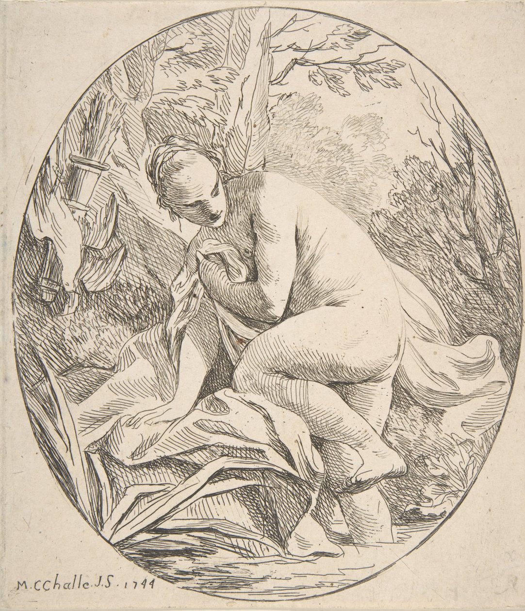 Diana at the Bath, 1744 by Charles Michel Ange Challe