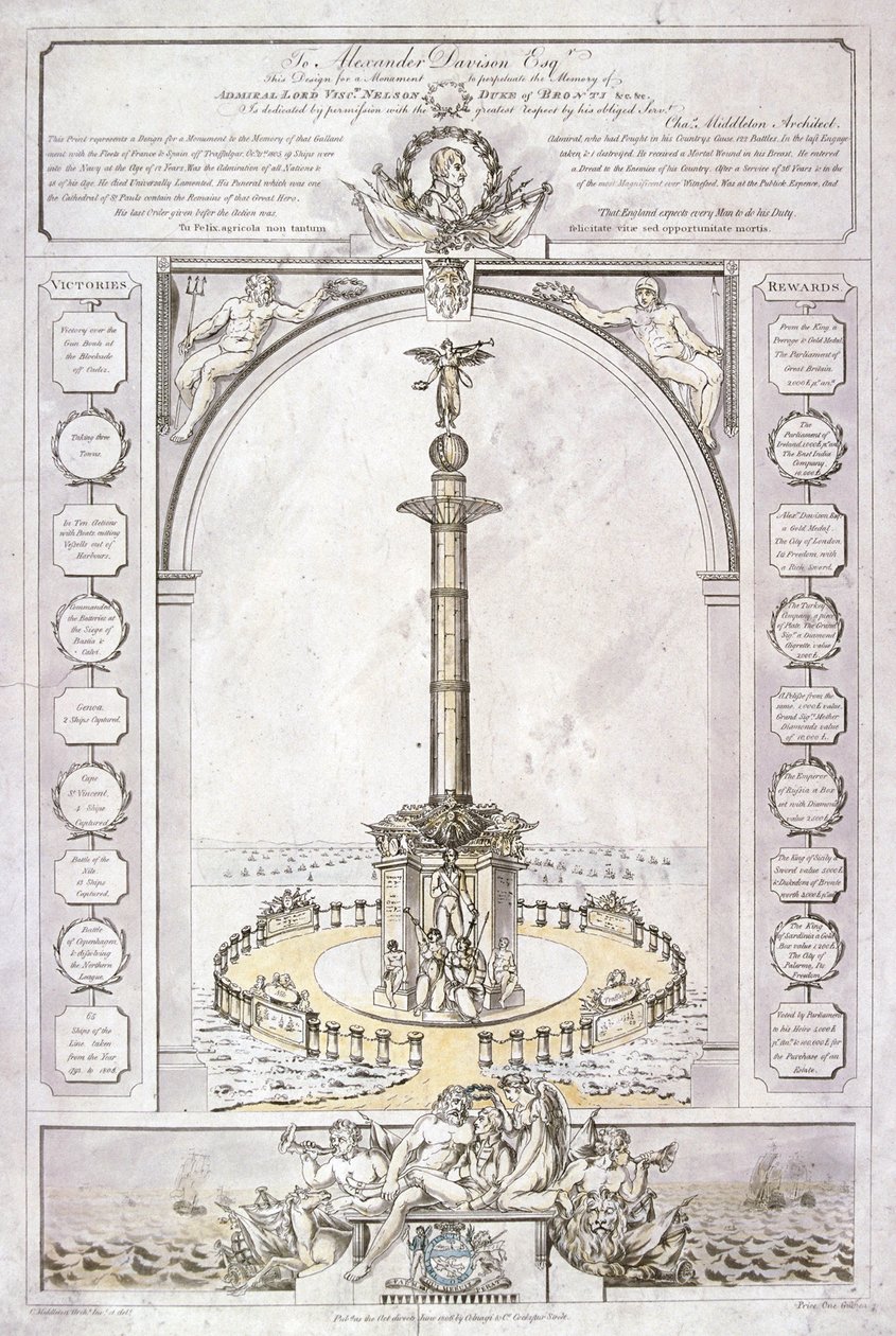 Design for a Monument to Admiral Lord Nelson in the Form of a Column by Charles Middleton