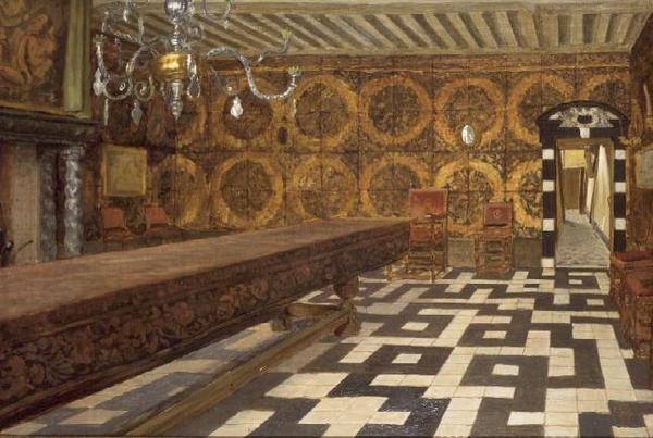 A Room in the Musee Plantin, Antwerp by Charles Napier Hemy