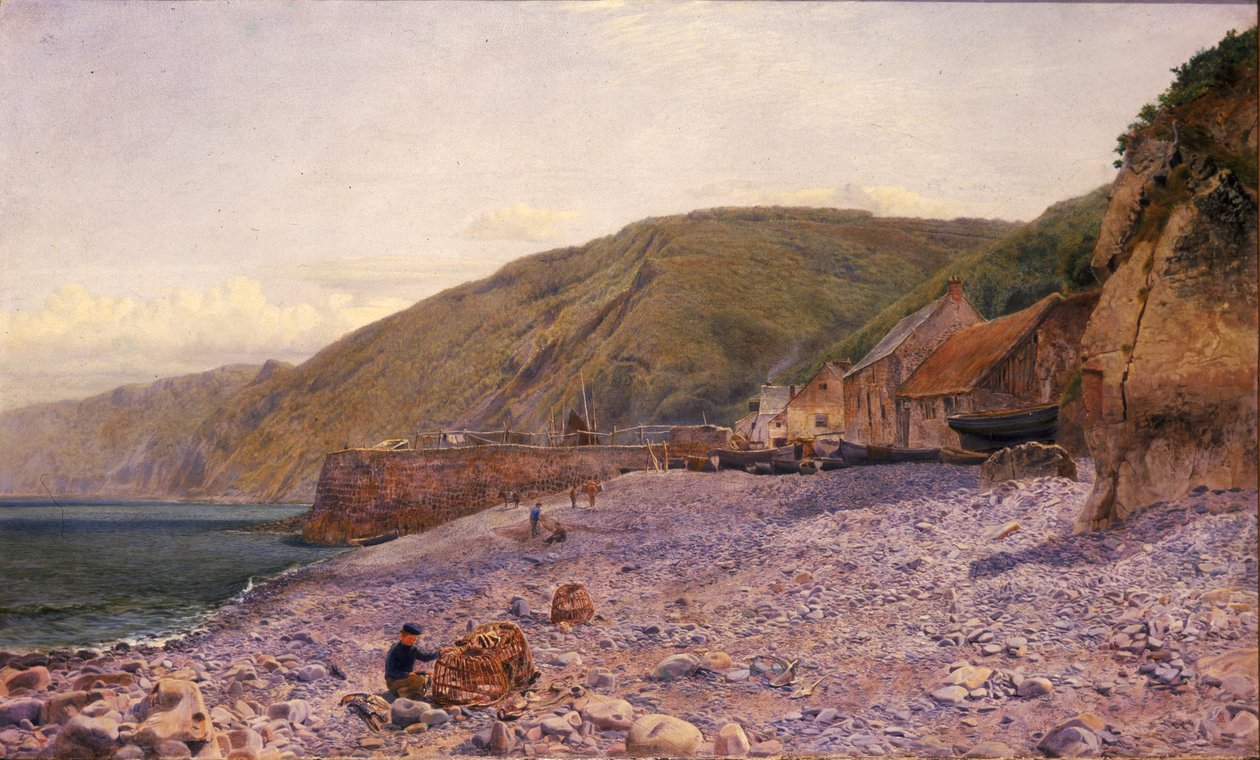 Among the Shingle at Clovelly, 1864 by Charles Napier Hemy